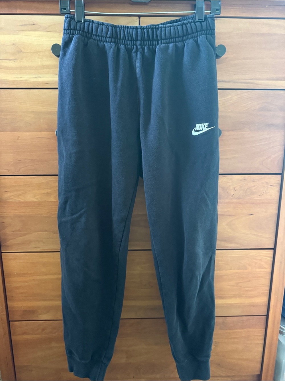 Nike Black Men's Fleece Joggers with White Swoosh